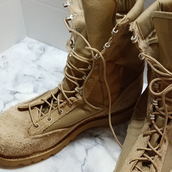 Men's size 11 W made in USA leather tactical boots color tan gently used - Picture 2 of 10